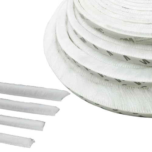 Bürstendichtung Selbstklebend, 5M(L) X 9mm(B) X 23mm(D), Bürstendichtungen, Bürstendichtungen Weiß, Bürstenleiste Rolladen, Bürstendichtung Schiebetür, Rolladen Bürstendichtung