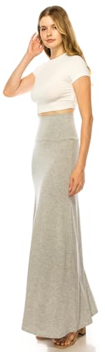 Image of URBAN K Womens Basic Foldable High Waist Regular and Plus Size Maxi Skirts