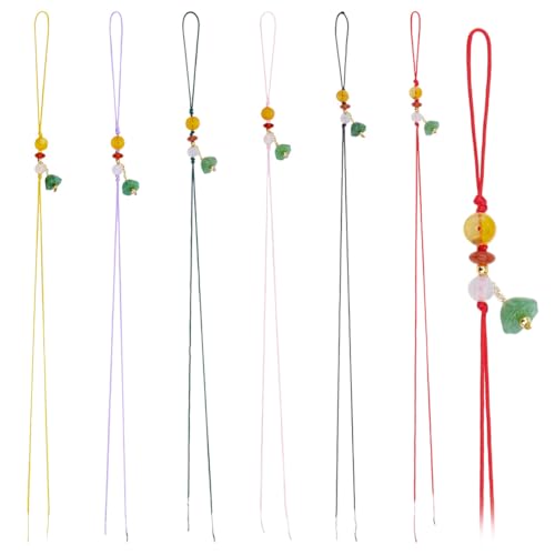 Correas de muñeca para teléfono con dijes de loto y cuentas de cristal DICOSMETIC 6 uds