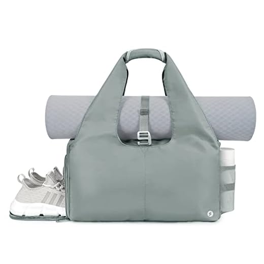 Bolsa Deporte para Yoga Mujer Gym Fin de Semana Weekender Viaje Bag Compartimento Separado para Zapatos y Bolsillo Mojado Bolsillo Lateral para Botella de Agua, Gris
