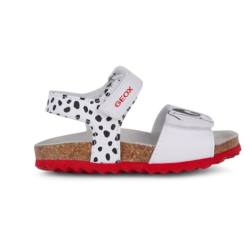 Geox B Sandal Chalki Girl, Sandalia Bebé-Niñas, Blanco y Negro, 26 EU