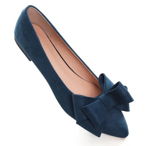 Image of TN TANGNEST Women Fashion Bowknot Flats Comfort Pointed Toe Dress Shoes