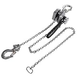 Mini Chain Lever Hoist Come Along - Small and Lightweight 1/2 Ton 1100lbs Capacity 10ft Lift Chain Hoist