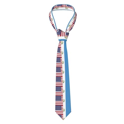 Guatemala And Usa Flag Novelty Skinny Men'S Necktie Perfect Formal Events Festive Occasions Useful