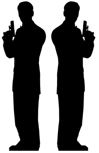 Secret Agent Male (Bond Style) Double Pack - Silhouette Lifesize Cardboard Cutout/Standee/Standup