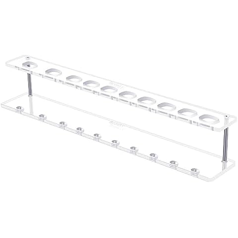 Yoseng Clear Acrylic 10 Hole Drying Rack Storage Display Bracket Shelf Holder Specifically Design for Oval Ink Blending Brush Set(Not Contain Brush) Cover