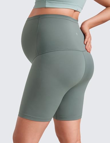 Image of CRZ YOGA Maternity Biker Shorts 6 inch | Butterluxe, Extremely Soft, Gentle Compression, Yoga, Super High Rise, U-shaped Belly, Pregnancy and Postpartum
