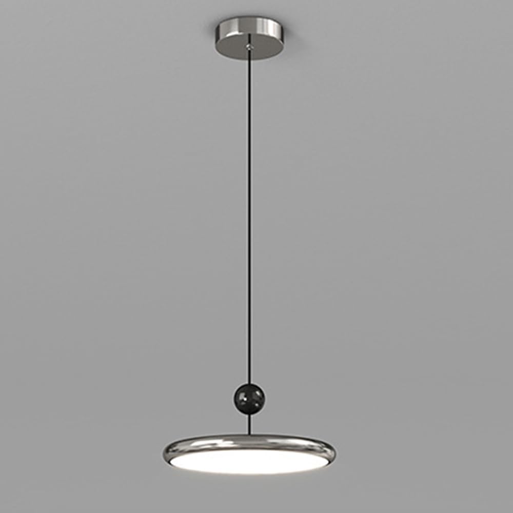Lámpara colgante de disco de metal con LED de 15W y tres modos de color para iluminación redonda