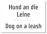 54784-DEEN-T-11 | Hund an die Leine Schild Deutsch Englisch | zweisprachig
