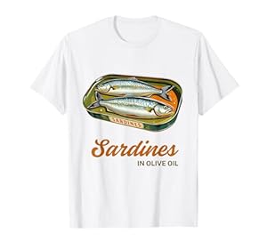 Vintage Blechdose Sardinen Konserven in Olivenöl Retro mediterran T-Shirt