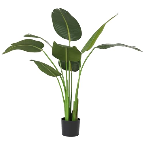 Worth Garden Artificial Bird of Paradise Plant 3.8ft, Faux Tropical Tree for Home and Office Décor, 45in Lifelike Greenery for Indoor and Outdoor Use