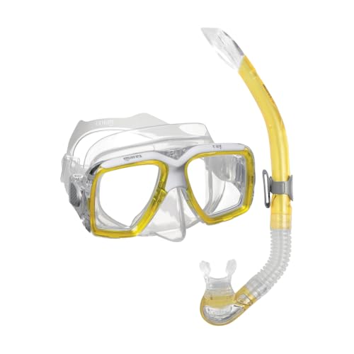 Set de snorkel Mares Combo Ray con máscara de silicona ajustable y tubo semi-seco