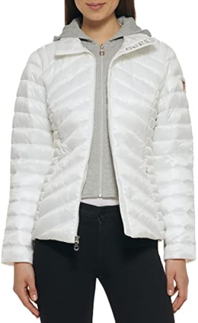 GUESS Women's Light Packable Jacket – Quilted, Transitional Puffer
