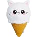 Produktbild moodrush® Ice Cream Cat/Eiscreme Plüsch Katze | alle Elemente aufgestickt (Nicht Bedruckt!) | Kuscheltier/Plüschtier waschbar | ca. 40x30 cm