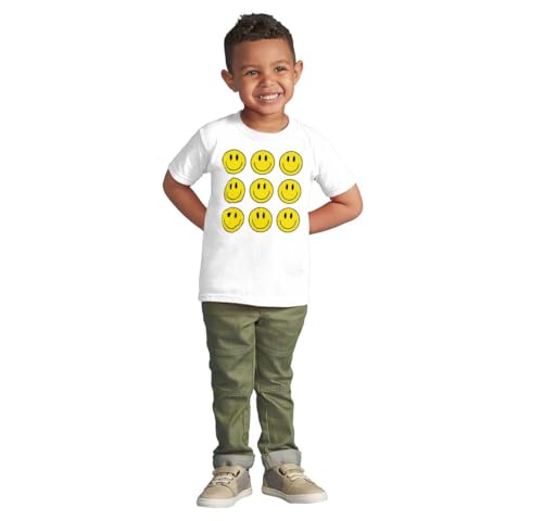 Brisco Brands Positive Happy Faces Smile Emoticons Toddler Baby Graphic T Shirt3