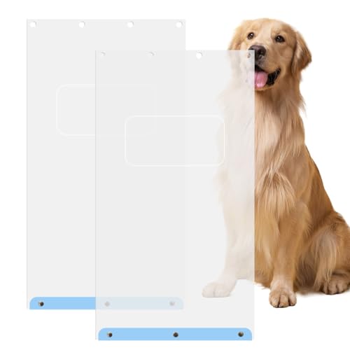 2 Pack Dog Door Replacement Flaps XL Compatible with Ideal Pet Products Ruff Weather Dog Doors Measures 9 3/4 x 17 Fits Large Pets Up to 65Lbs Flexible Wear-Resistant Weatherproof
