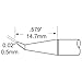 Metcal SCP-CNB05 SCP Series .02in. x .58in. Ceramic Bent Long Conical Cartridge/Thermally Demanding