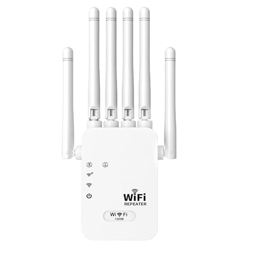 Genérico Repetidor WiFi, Potente Amplificador de Señal WiFi, 6 Antenas, 2 Puertos LAN, Extensor WiFi/Router/Repetidor/Ap Modo, Amplificador WiFi Que Cubre 1200Pies Cuadrados para CasayOficina