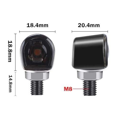 Clignotants moto mini LED 12V 8mm feu clignotant universel
