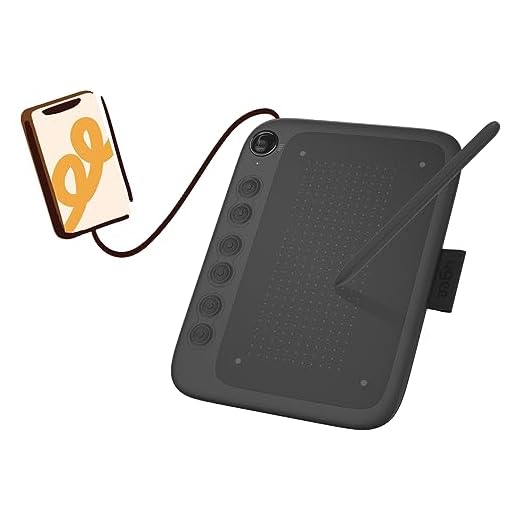 Tablette Graphique UGEE Q6 Tablette Dessin Portable 6 Pouces Directement Connectée au Téléphone Tablette Dessin Graphique avec 6 Raccourcis et Câble de Données pour Windows Mac Android, Noir