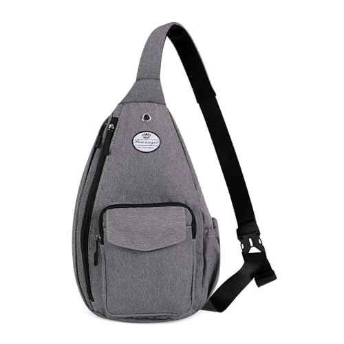 Sac à bandoulière léger HUA ANGEL noir multipoches pour homme et femme en voyage