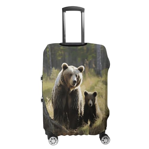 Mother Brown Bears Protect Luggage Cover, Washable Elastic Suitcase Cover Protector Fit 18-32 Inch Luggage4