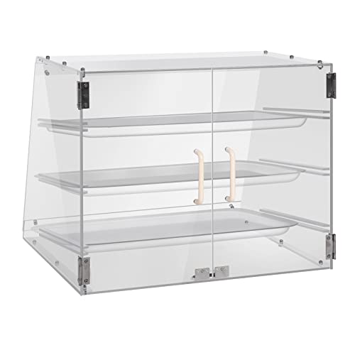 Wutfly 3 Tray Bakery Display Case With Rear Doors - 21" X 17 3/4" X 16 1/2" #TOP1