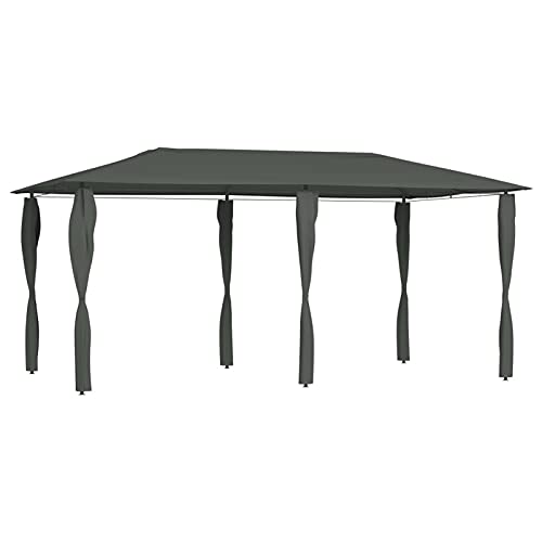LAPOOH Cenador con Cubiertas de Postes, Cenadores para Jardin, Pergolas De Jardin, Carpas De Jardin, Carpas para Exteriores, Carpa Jardin Exterior, Antracita 3x6x2,6 m 160 g/m2