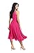 Dress the Population Womens Alicia Sleeveless Plunging Fit and Flare Midi, Bright Fuchsia, X-Small US