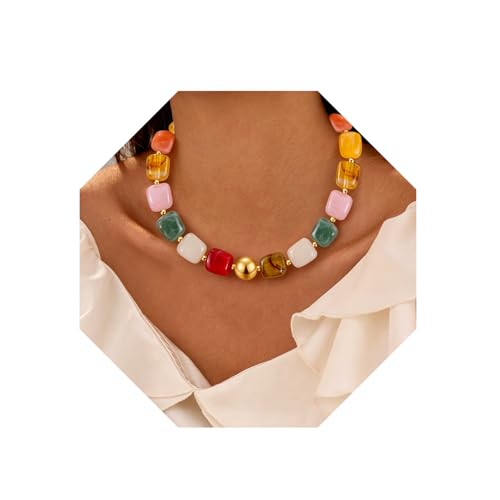 Cadeau d'anniversaire collier perles bohème ras du cou pour femme