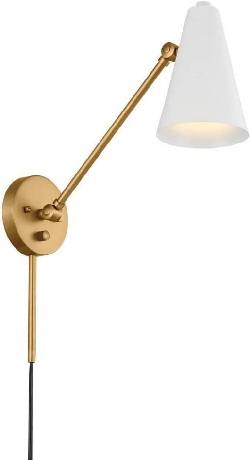 Kichler, Sylvia 1 Light Wall Sconce in White and Natural Brass, 52485NBRW image 4