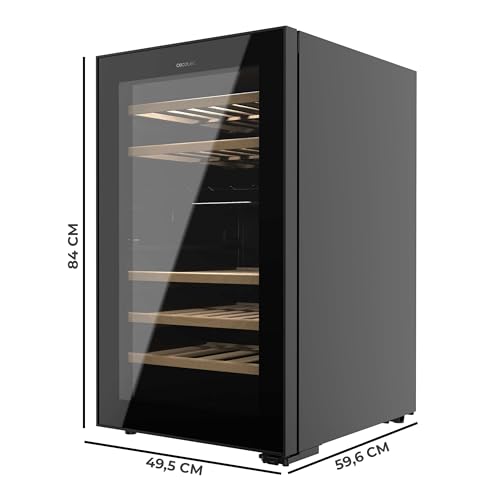 Cecotec Vinoteca 52 Botellas con Doble Zona Temperatura Bolero GrandSommelier Duo 52000 Black. Compresor Integrado, Iluminación LED, Display LED Interior, Funcionamiento Silencioso, 5 Estantes Madera - imagen 2