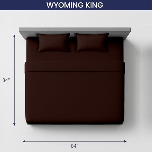 Image of SGI 84 inchx84 inch 4 Pc Emperor /Wyoming King Sheet Set 600 TC 15 inch Deep, Chocolate