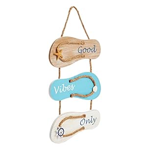 Juvale Good Vibes Only Sign Wooden Flip Flop Beach Decor, Nautical-Inspired Hanging Sign for Homes, Summer Displays, Ocean-Themed Residences, Vacation Properties, Office Spaces (9x12 in) Juvale Good Vibes Only Sign Wooden Flip Flop Beach Decor Nautical Inspired Hanging Sign for Homes Summer Displays Ocean Themed Residences Vacation Properties Office Spaces 9×12 in