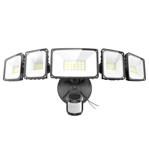 Onforu 7000LM 70W Motion Sensor Outdoor Lights, 5 Head Flood