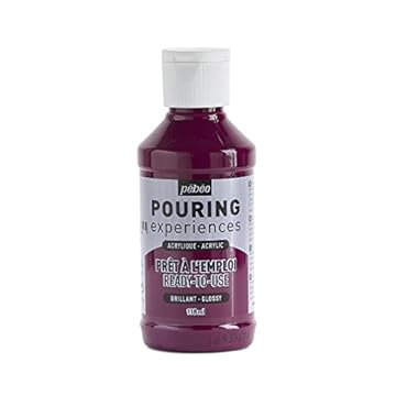 PEBEO Pouring Experiences-Ready-to-Use Premixed Acrylic Paint-Ideal for Fluid Art, Deep Magenta, 118 ml