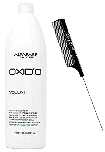 Alfa Milan Locks OXID'O Stabilized Cream Developer, Hydrogen Peroxide for Evolution Haircolor Dye (w/Sleek Comb) OXIDO Hair Color Activator for Permanent (20 Volume - 6% - 33 oz / 1000 ml LITER)