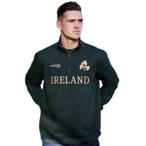 Sweat-shirt Irlande brodé Lansdowne, le cadeau idéal pour homme en vert bouteille