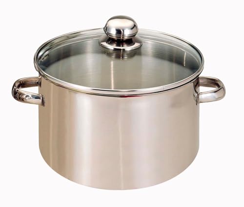 BAUMALU - Faitout avec Couvercle Verre - Acier Inoxydable - Tous Feux dont Induction - Triple Fond Diffuseur, Répartition Homogène de la Chaleur - Poignées en Métal - Ø24cm