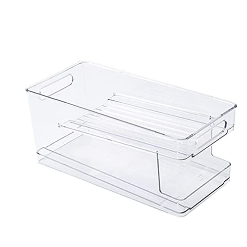 Qusedwey Contenedores Altos Transparentes para Refrigerador - Contenedores Apilables de Almacenamiento en la Cocina y el Hogar para Organizar Latas de Refrescos
