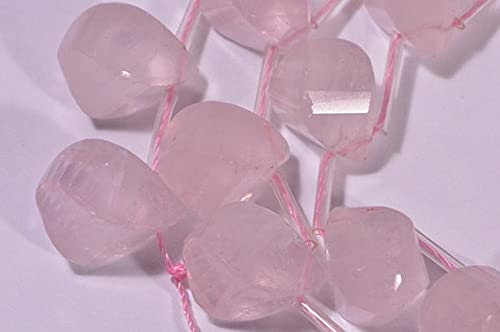 Quartz rose naturel anti-ternissement en perles gouttes spirales pour bijoux durables