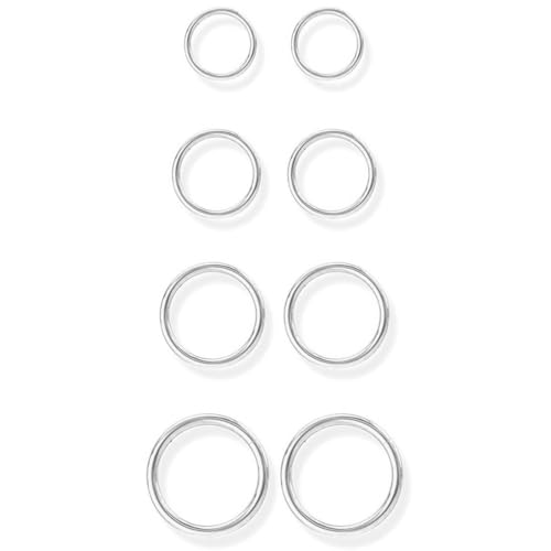 COYUN 8pcs Nariz Anillos Aro Pendientes 16G/18G Clicker Piercing Nariz 316L Acero Quirúrgico Septum Anillo Piercing Oreja Labio Anillo Tragus Hélice Daith Cartílago Rook Pendientes 6mm/8mm/10mm/12mm