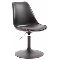 Chaise Design CLP Maverick Similicuir Noir | Pivotante, Réglable (Hauteur 76-81cm)