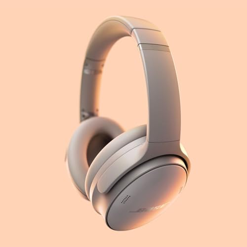 Image of Bose QuietComfort Headphones - Wireless Bluetooth Headphones, Active Over Ear Noise Cancelling and Mic, Deep Bass Bundle + Desktop Headphone Stand + Green Extreme Dual Wall Charger (Sandstone)