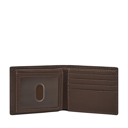 Image of Fossil Carson Leather Bifold Wallet for Men with Flip ID