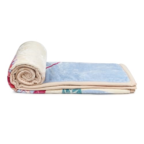 Image of Signature Aadhira Luxuriously Super Soft Double Ply Faux Mink Blanket - Heavyweight 4.5kg for Ultimate Winter Warmth 220x240CM 4.5Kg (Blossom Drift)