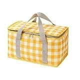 Cestinha Térmica Portátil 12L Saco de aquecimento duploIdeal para Pique Nique Praia e Camping - 34 * 18 * 20cm, Carnaval Outings & Weekend Escapades(Amarelo-WG9059)
