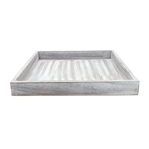 ToCi Deko-Tabletts aus Holz im Shabby Chic Vintage Look – quadratisches Holztablett 30 x 30 cm - Dekoschale & Serviertablett im Used-Look für Kerzen & Deko