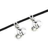 YOOGCORETT 50pcs Antique Silver Alloy Monkey Animal Charms Pendants Antique Beads for Bracelets Necklace Earrings Keychain DIY Craft Making Supplies 18x14mm