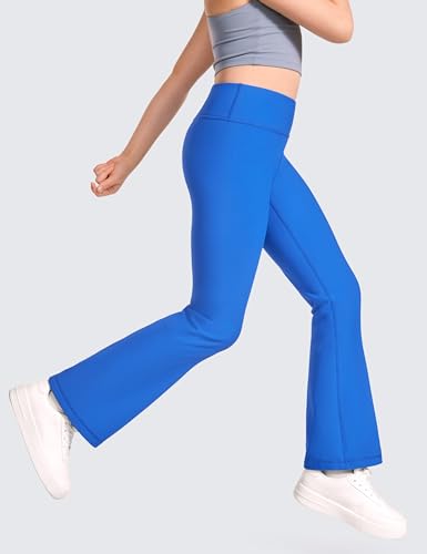 CRZ YOGA Girls Thermal Fleece Lined Flare Leggings Winter Warm Water Resistant Kids Bell Bottoms High Waist Pants Lounge Yoga4